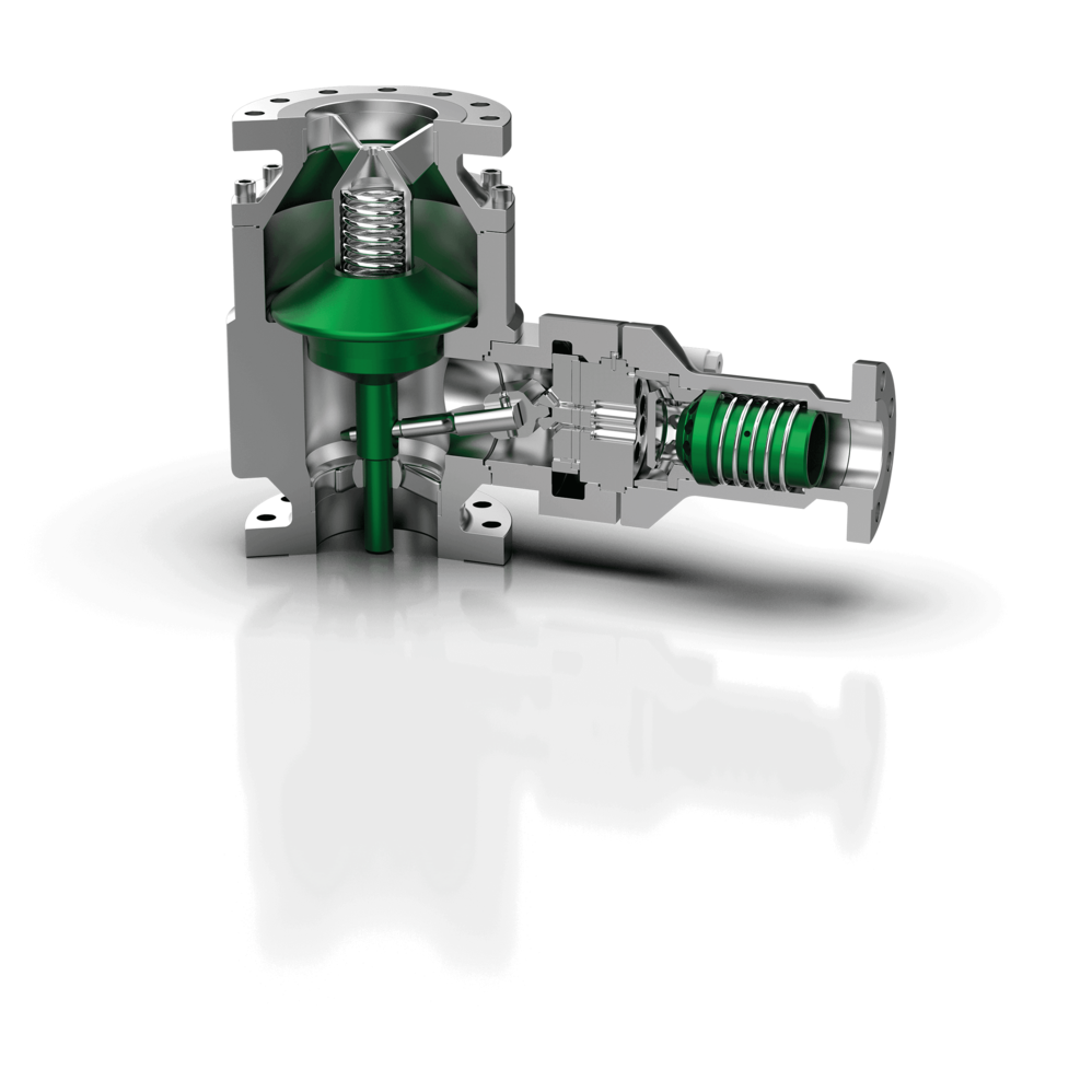 Technical 3D illustrations of the Schroeder SSV-series valves